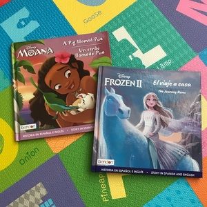 Moana and Frozen II Bilingual Books - set of 2